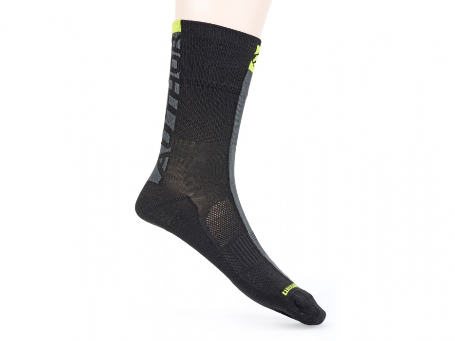 AUTHOR Ponožky A-Stripe M 39-42 (153 černá/šedá/žlutá-neonová)