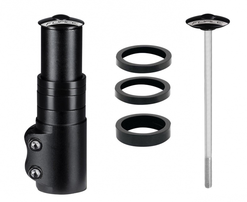 redukce FORCE nástavec vidlice 1 1/8''Al,116mm,črn