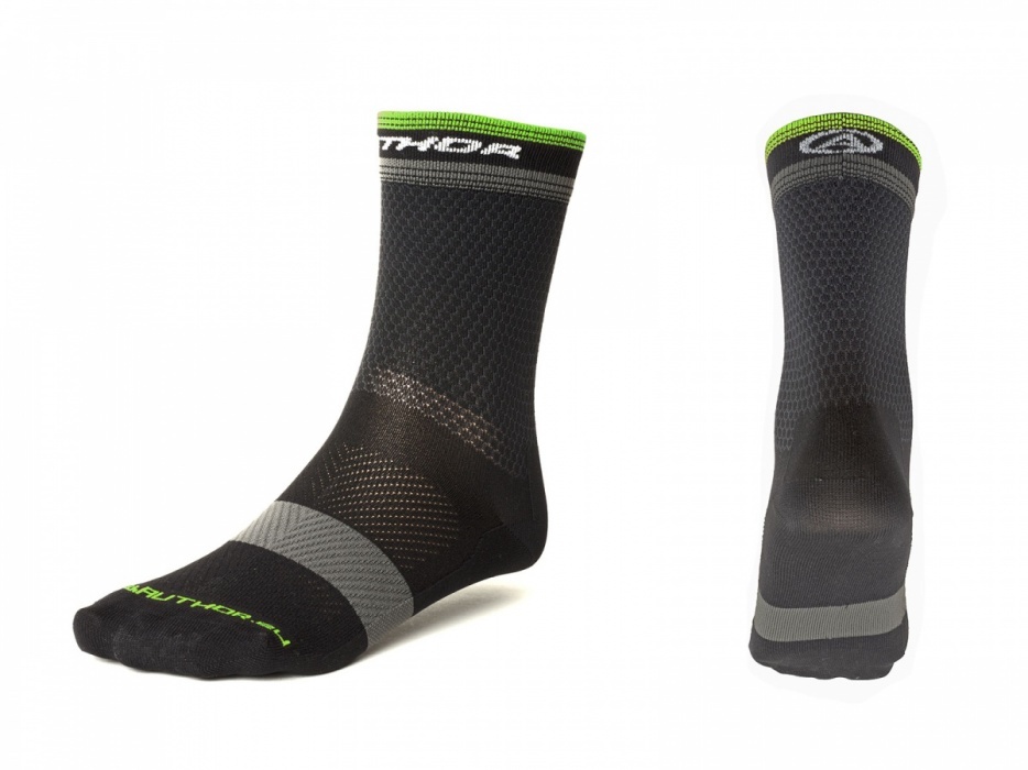 Ponožky Stripe X0 M 38-42 (černá/šedá/žlutá-neonová)